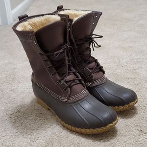 L.L.Bean Fleece Duck Boots Size 10 GM